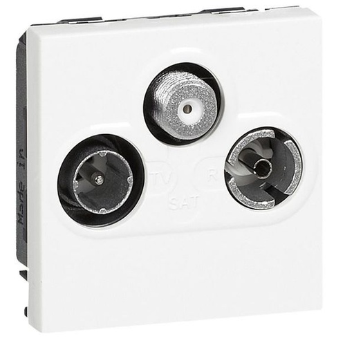 [LEG078786] Prise Tv-R-Sat Mosaic 2 Modules Blanc legrand 078786