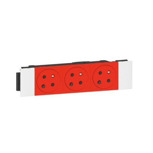 [LEG077123L] Prise 3X2P+T Surface Détrompage Mosaic Soluclip Goulotte Cli legrand 077123L