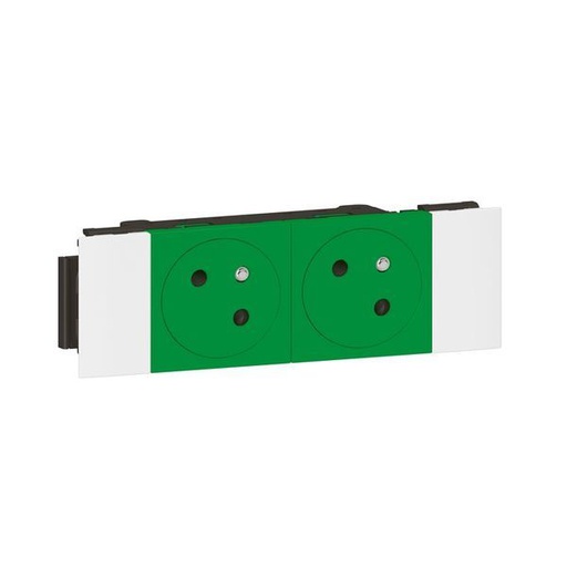 [LEG077192L] Prise 2X2P+T Surfaces Mosaic Soluclip Goulotte Clippage Dire legrand 077192L