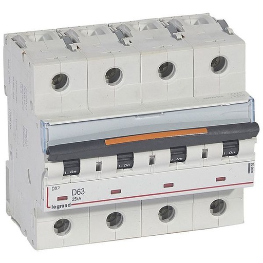 [LEG409852] Disjoncteur Dx³ 25Ka Arrivées Haut/Départ Bas Vis 4P 400V~ 6 legrand 409852