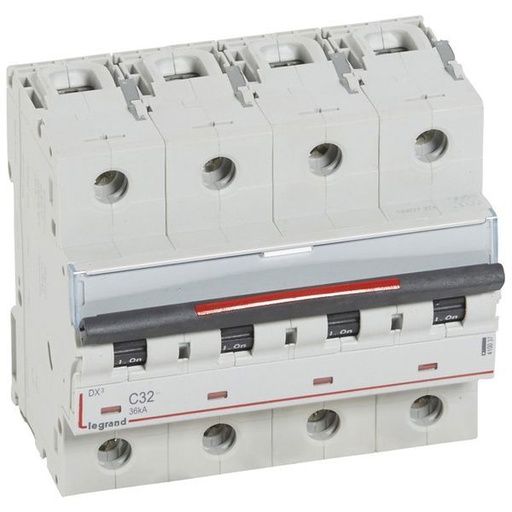 [LEG410037] Disjoncteur Dx³ 36Ka Arrivée Haut/Départ Bas Vis 4P 400V~ 32 legrand 410037