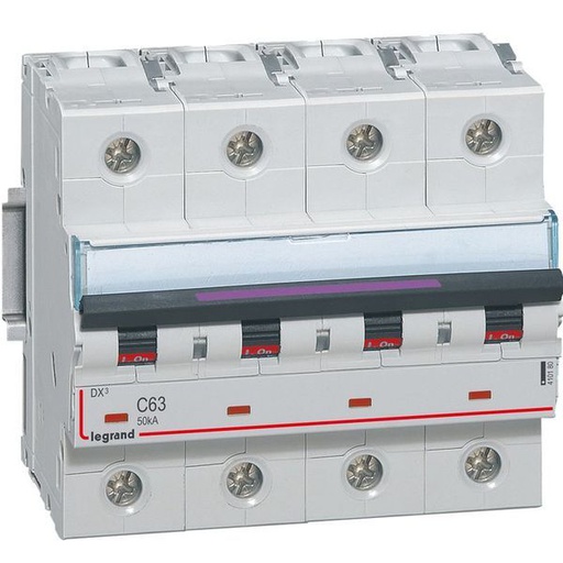 [LEG410180] Disjoncteur Dx³ 50Ka Arrivée Haut/Départ Bas Vis 4P 400V~ 63 legrand 410180