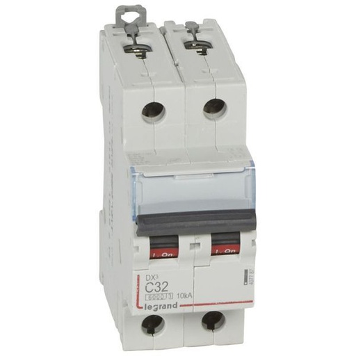 [LEG407787] Disjoncteur Dx³6000 10Ka Arrivée Haute/Départ Bas Vis 2P 32A legrand 407787