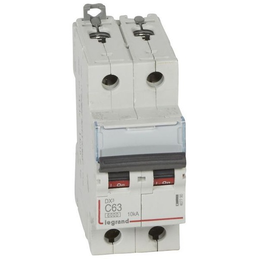[LEG407790] Disjoncteur Dx³6000 10Ka Arrivée Haute/Départ Bas Vis 2P 63A legrand 407790