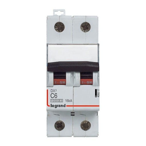 [LEG409217] Dx3 Disjoncteur 2P C6 10000A/16Ka legrand 409217