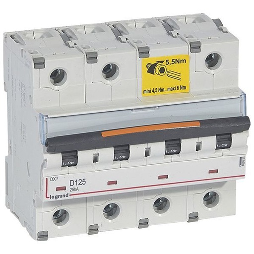 [LEG409855] Disjoncteurs Dx³ 25Ka Arrivée Haut/Départ Bas Vis 4P 125A - legrand 409855