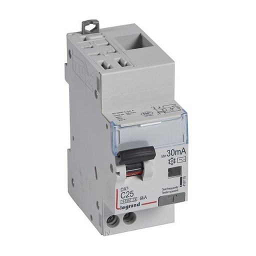 [LEG410715] Dx3 Disj Differentiel 1P+Ng C 25A 4500A/ 6Ka Ac 30Ma Auto legrand 410715