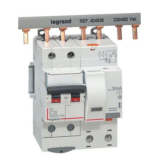 [LEG411157] Disjoncteur Diff Dx³ 6000 -Vis-2P-230/400V~-10A -Typeac -30M legrand 411157