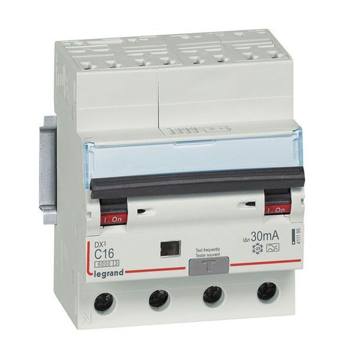 [LEG411195] Disjoncteur Diff Dx³ 6000-Auto/Vis- 4P 400V~ -16A -Type A 30 legrand 411195