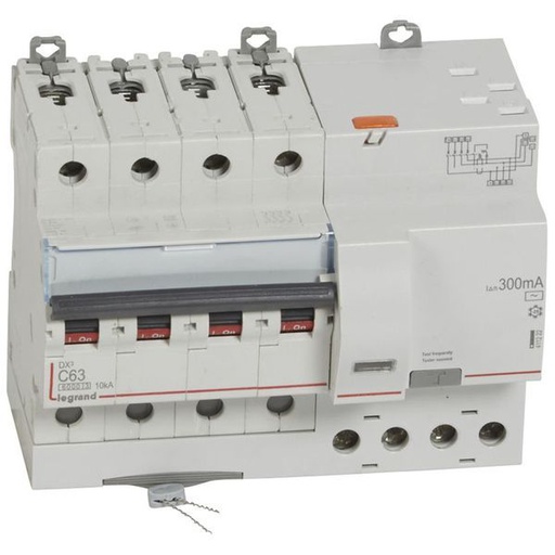 [LEG411222] Disjoncteur Diff Dx³ 6000 -Vis/Auto-4P 400V~ 63A-Typeac 300M legrand 411222