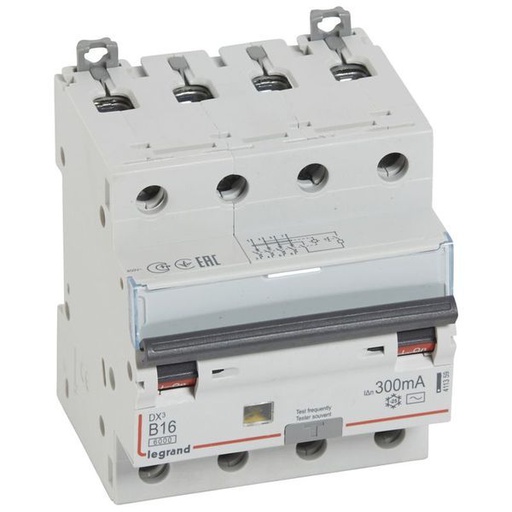 [LEG411359] Disjoncteur Diff Dx³ 6000 -Vis- 4P 400V~ -16A Typeac 300Ma legrand 411359