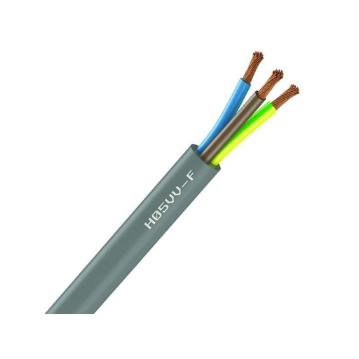[CAB-1130] Câble Électrique Souple H05 VV-F Gris 3G1.5 mm² - Couronne De 50M