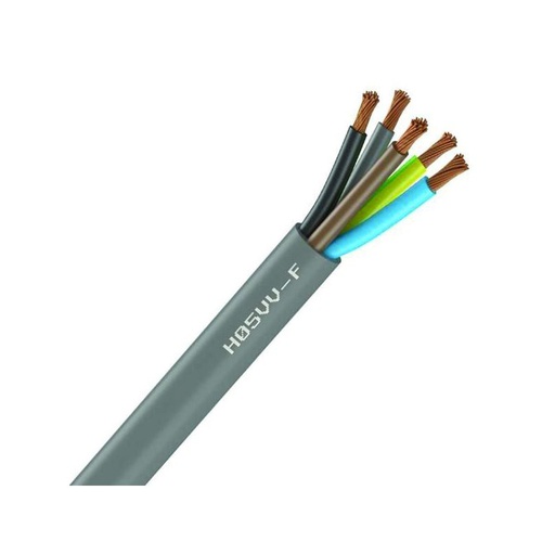 [CAB-1136] Câble Électrique Souple H05 VV-F Gris 5G2.5 mm² - Couronne De 50M