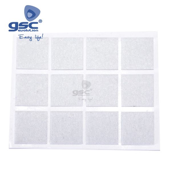 Set 12 feutres adhesifs carrés 20x23mm - Blanc | 003802766