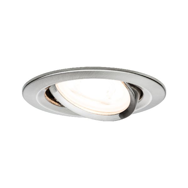 Kit enc Nova rd orientable LED 1x6,5W 2700K 230V GU10 51mm Acier bros/Alu