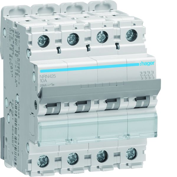 Disjoncteur 25A 4P 25kA Courbe C 4modules NRN425