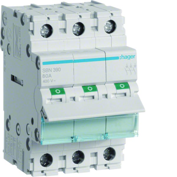 Interrupteur sectionneur 100A 3P 3 modules SBN390