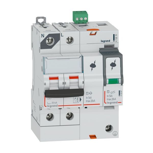 Parafoudre Avec Protection Icc 25Ka T2 Imax 20Ka 1P+N Gauche legrand 412210