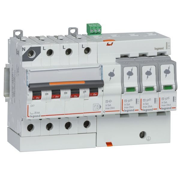 Parafoudre Avec Protection Icc 25Ka T2 Imax 20Ka 3P+N Gauche legrand 412211