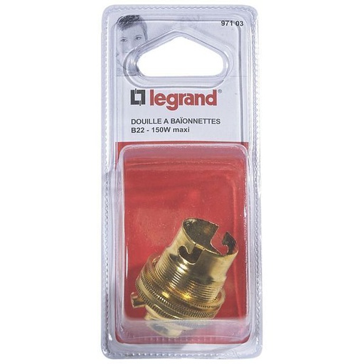 [LEG097103] Douille Acier B22 Pass.Fil +Bague legrand 097103