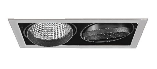 [ARI50476] Kit quadra duo -downlight orient. gris, 2 mod. led 34w 3000k 40° 3300l - 50476