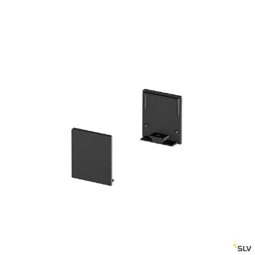 [DC1000564] GRAZIA 20, embouts hauts pour profil plat strié, 2 pcs., noir 1000564