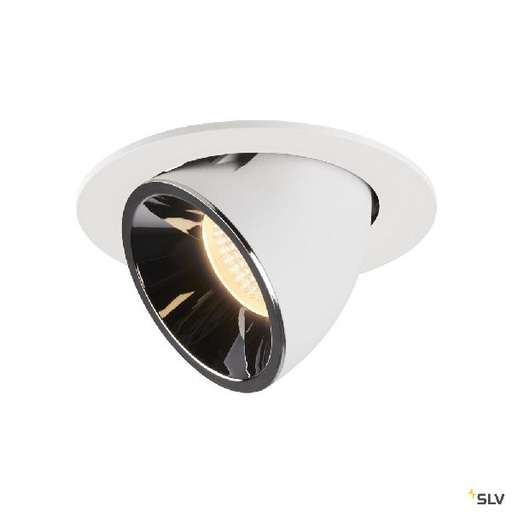 [DC1006004] NUMINOS® GIMBLE L, encastré de plafond int, 20°, blanc/chrome, LED, 25,4W, 3000K 1006004