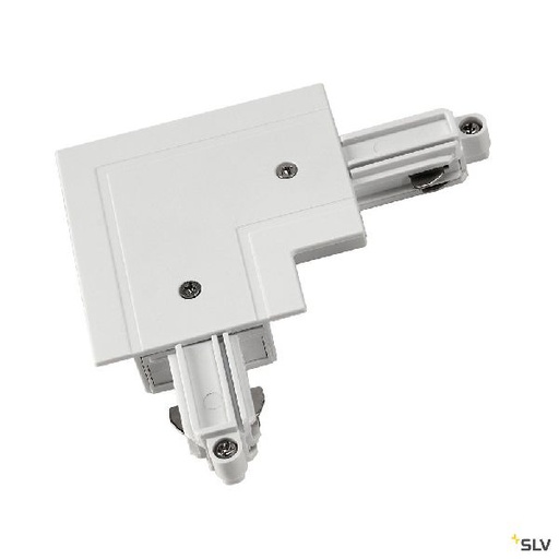[DC143261] Connecteur d'angle, terre intérieure, pour rail 1 allumage à encastrer, blanc 143261