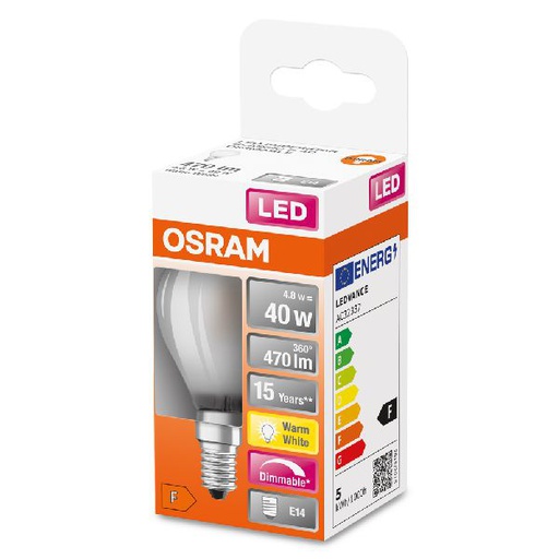 [OSR436923] LED SuperStar CL P GL FR 40 dim 5W/827 E14 - 436923