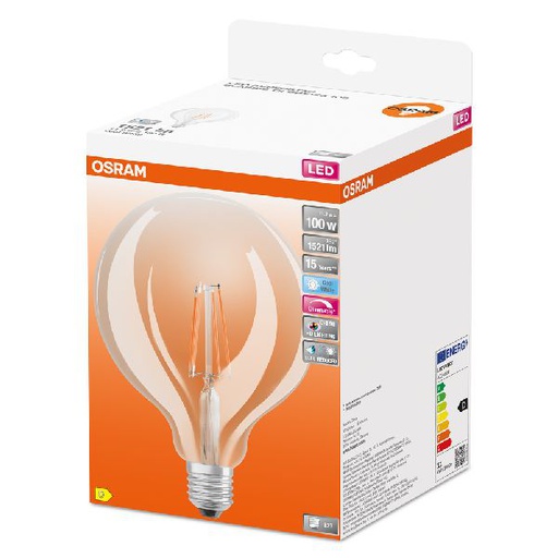[OSR602939] LED SuperStar+ Globe 125mm clair fil variable 11W=100 E27 froid - 602939