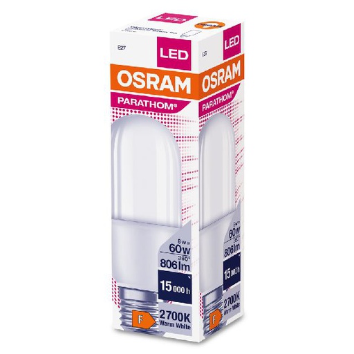 [OSR593374] Osram LED STICK60 Dépolie 827 E27 8W 806lm ø40,4 - 593374
