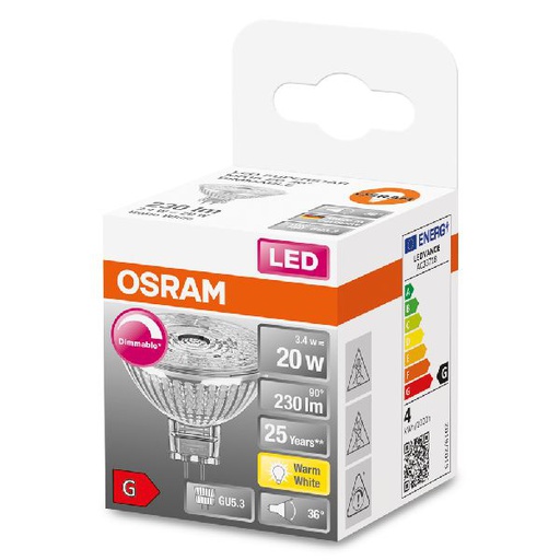 [OSR431799] LED SuperStar MR16 20 dim 36° 3,4W/927 GU5.3 - 431799
