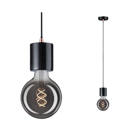 [PAU79751] Suspension Neordic Nordin max1x60W E27 Noir 230V Marbre