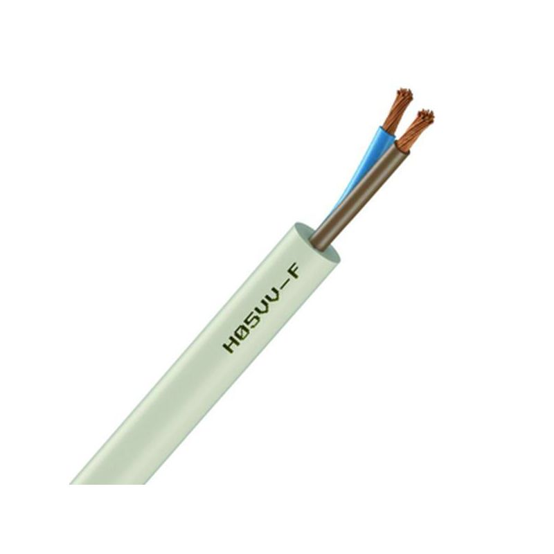 Câble électrique souple H05VV-F blanc 2x1.5 - au m