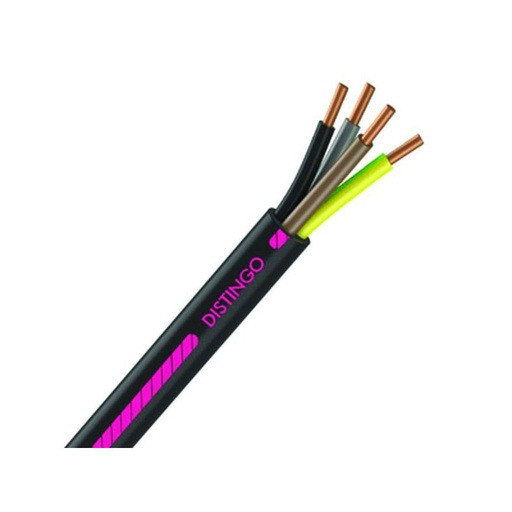 [CAB-1505/2] Câble Électrique U-1000 R2V 4G1.5 mm² Cuivre Rigide Noir - Couronne De 100M