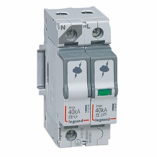 [LEG412244] Parafoudre Basse Tension Typet2 Imax 40Ka/Pôle 1P+N 320V~ legrand 412244