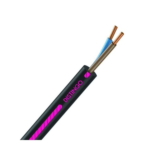 [CAB-1508] Câble Électrique U-1000 R2V 2X2.5 mm² Cuivre Rigide Noir - Couronne De 50M